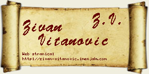 Živan Vitanović vizit kartica